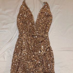 Gold sequin Mini Dress